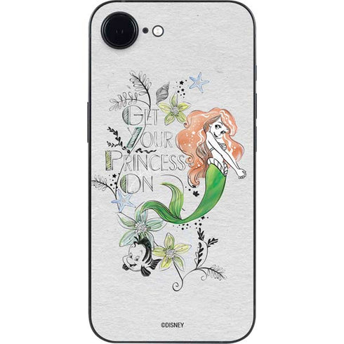 Disney The Little Mermaid Ariel and Flounder Art iPhone 16e Skin